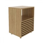 Mesa De Cabeceira 1 Gaveta Ripado Cm8042 Amêndoa - Tecno Mobi