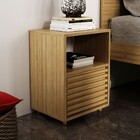 Mesa De Cabeceira 1 Gaveta Ripado Cm8042 Amêndoa - Tecno Mobi