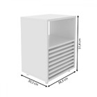 Mesa De Cabeceira 1 Gaveta Ripado Cm8042 Branco - Tecno Mobili