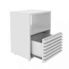 Mesa De Cabeceira 1 Gaveta Ripado Cm8042 Branco - Tecno Mobili