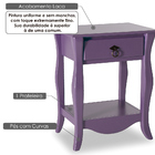 Mesa de Cabeceira 1 Gaveta Status Diamante Em Mdf E Pintura E