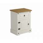 Mesa de Cabeceira 1 Gavetas 1 Porta Smile Creme/pinus