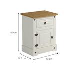 Mesa de Cabeceira 1 Gavetas 1 Porta Smile Creme/pinus