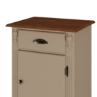 Mesa De Cabeceira 1 Porta 1 Gaveta Com Pés Luiz Xv - Amêndoa