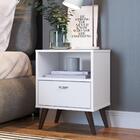 Mesa De Cabeceira 1 Prateleira 1 Gaveta Branco - Completa Móv