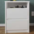 Mesa De Cabeceira 2 Gavetas 100% Mdf 807 Branco - Foscarini