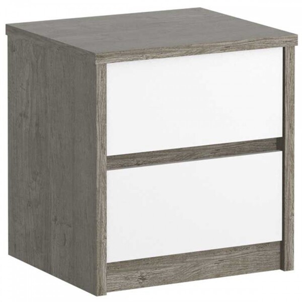 Mesa De Cabeceira 2 Gavetas 100% Mdf 807 Demolição/branco - F