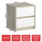 Mesa De Cabeceira 2 Gavetas 100% Mdf 811 Marfim Areia/branco