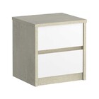 Mesa De Cabeceira 2 Gavetas 100% Mdf 811 Marfim Areia/branco