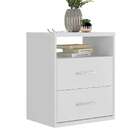 Mesa De Cabeceira 2 Gavetas 100% Mdf Branco 8807 - Foscarini