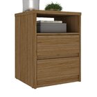 Mesa De Cabeceira 2 Gavetas 1 Nicho 100% Mdf Gales Nogueira