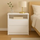 Mesa De Cabeceira 2 Gavetas 1 Nicho  Branco