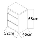 Mesa De Cabeceira 2 Gavetas 1 Nicho  Cinza