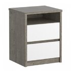 Mesa De Cabeceira 2 Gavetas 1 Nicho  Cinza