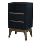 Mesa De Cabeceira 2 Gavetas 1 Nicho Lotus Pin/preto