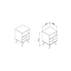 Mesa De Cabeceira 2 Gavetas 1 Nicho Retrô Rt3103  Freijó/off