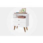 Mesa De Cabeceira 2 Gavetas 1 Nicho Status  Branco