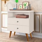 Mesa De Cabeceira 2 Gavetas 1 Nicho Status  Off White