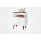 Mesa De Cabeceira 2 Gavetas 1 Nicho Status  Off White