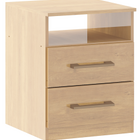 Mesa De Cabeceira 2 Gavetas 1 Prateleira Carvalho Dakar - Mov