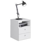 Mesa De Cabeceira 2 Gavetas 1 Prateleira Tókio A05 Branco - M