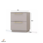 Mesa De Cabeceira 2 Gavetas 50cm Dubai - Vlr Móveis  Fendi