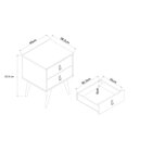 Mesa De Cabeceira 2 Gavetas Amber  Nature/off White