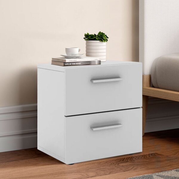 Mesa De Cabeceira 2 Gavetas Americana Ditália Branco