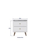 Mesa De Cabeceira 2 Gavetas Branca - Decibal