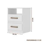 Mesa De Cabeceira 2 Gavetas Branco E Lilás Apolo Moval