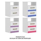 Mesa De Cabeceira 2 Gavetas Branco E Lilás Apolo Moval