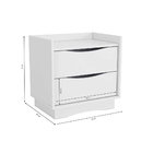 Mesa De Cabeceira 2 Gavetas Branco Kappesberg