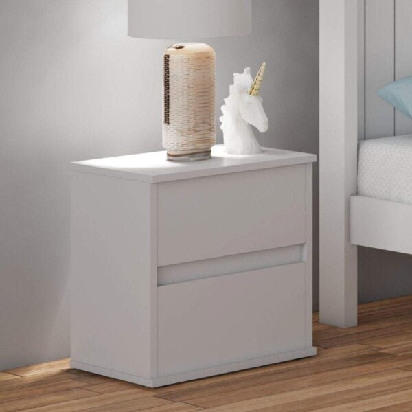 Mesa De Cabeceira 2 Gavetas Branco Paris Bianchi Móveis Branco