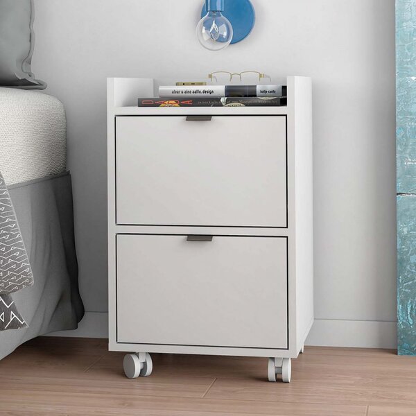 Mesa de Cabeceira 2 Gavetas Brv - Branco