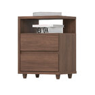 Mesa De Cabeceira 2 Gavetas Campeche Castanho - Henn