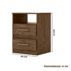 Mesa De Cabeceira 2 Gavetas Castanho Wood Baunilha Apolo Moval