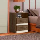 Mesa De Cabeceira 2 Gavetas Castanho Wood Baunilha Apolo Moval