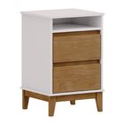 Mesa De Cabeceira 2 Gavetas Com Puxador Em Cava E 1 Nicho Pra