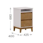 Mesa De Cabeceira 2 Gavetas Com Puxador Em Cava E 1 Nicho Pra