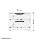 Mesa de Cabeceira 2 Gavetas Conect Com Rodízios - Branco