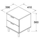 Mesa De Cabeceira 2 Gavetas Dm125 Pes Madeira Dtall