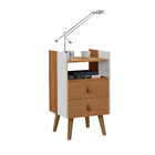 Mesa De Cabeceira 2 Gavetas E 1 Nicho - Horse Branco/nature