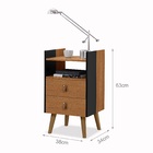 Mesa De Cabeceira 2 Gavetas E 1 Nicho - Horse Preto/nature