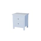 Mesa De Cabeceira 2 Gavetas Em Madeira Maciça Alba  Branco