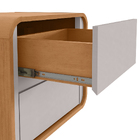 Mesa De Cabeceira 2 Gavetas Loop - Lopas Amendoa Clean-off Wh