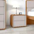 Mesa De Cabeceira 2 Gavetas Loop - Lopas Amendoa Clean-off Wh