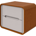 Mesa De Cabeceira 2 Gavetas Loop - Lopas Frassino-off White