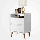 Mesa De Cabeceira 2 Gavetas Lotus  Branco