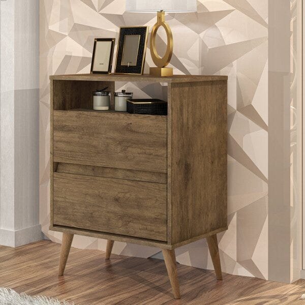 Mesa De Cabeceira 2 Gavetas Lotus Jequitibá