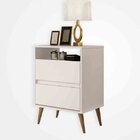 Mesa De Cabeceira 2 Gavetas Lotus  Off White
